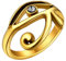 FaithHeart gold Horus Auge Siegelring in Ringgröße 65 Bandringe herren vintage style Fingerring mit Strasssteine für herren und männer