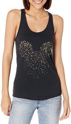 Disney Damen Mickey Konfetti-Füllung T-Shirt, Schwarz, 1X