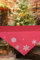 KAMACA Tischdecke Mitteldecke 85x85 cm mit filigraner Stickerei Küche Esstisch Tisch Dekoration Eyecatcher in Herbst Winter Weihnachten (Schneeflocken rot)