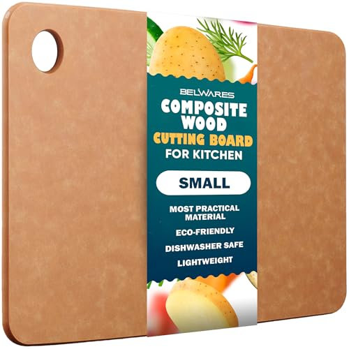 Wooden Cutting Board for Kitchen - Small Composite Wood Cutting Boards Dishwasher - Thin, BPA Free & Eco-Friendly Chopping Board (11.5 x 9 Inch, Natural)