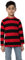 WickedFun® Kids Unisex Long Sleeved Stripe Crew Neck T-Shirt Boys Girls Casual Striped T-Shirts Ages 5-13 Years (Red & Black, 13 Years)