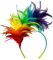 RANJIMA Bunt Feder Stirnband Fascinator, Kopfschmuck Regenbogen Feder Haarreif Feder Kopfbedeckung Kostüm für Cosplay Fotografieren, Hochzeiten, Karneval Party Ostertag Hochzeit Halloween Party