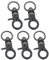 5 Stück Karabinerhaken Wirbelkarabiner,Zinklegierung Scherenkarabiner, Wirbel Schnappkarabiner,Robust Bolzen Karabiner, Karabinerhaken Hundeleine Schlüssel, für Hunde Gepäckschnalle Drehba(Schwarz)