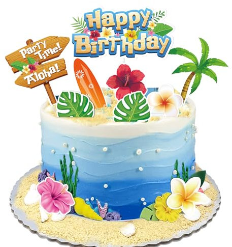 JUSTSWAGDDEEFF 12pcs Blue Cartoon Cake Decorations, Blue Cake Topper with Cartoon Themed Party Decorations for Boys Kids Birthday or Baby Shower Supplies