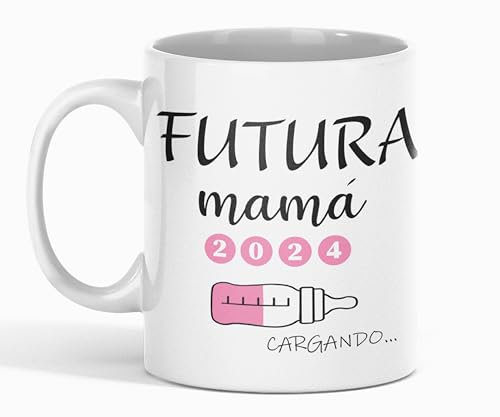 Taza Futuro Papá/Mamá Cargando.. - Regalo Original (Mamá Rosa)