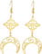 UNIFT Dreifacher Mond Göttinnen-Ohrringe Für Frauen Mädchen Stahl Keltischer Knoten Mond Rune Schwarz Kristall Amulett Ohrhänger Wicca Schmuck (Gold 1)
