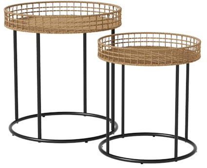 Vicco Couchtisch-Set Brunswick, 2-teiliger Sofatisch, Holz, 44 x 44 cm 2er-Set