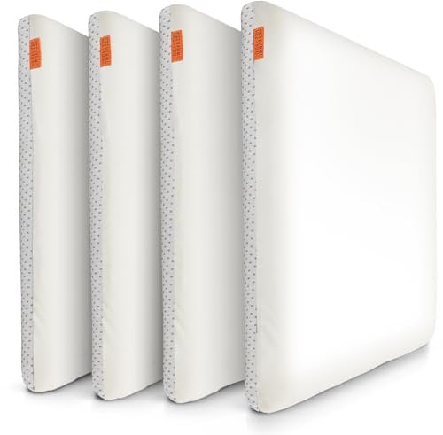 Sitzkissen Stuhl 40x40 cm im 2er Set – Sitzkissen Outdoor mit Memory Foam -Sitzkissen für Indoor & Outdoor Nutzung – Mittelhart H3 Sitzpolster Gartenstuhl Balkon Terrasse (Beige, Eckig 4 Pack)