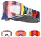KAPVOE Selbsttönend Skibrille Snowboard skibrillen Photochrome magnetischen Linsen 100% UV400 Schutz Anti-Nebel für Damen Herren und Jugendliche kompatibel mit Helm ideal für Ski und Eisskaten 05