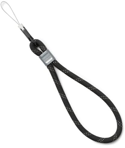 Ringke Rope Hand Strap Universal Handschlaufe Strapazierfähiger Verstellbarer Handgelenk Schlüsselanhänger mit Karabiner für Handyhüllen, Ohrhörer, Kameras, Spielkonsolen usw. - Black