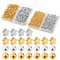 1000 Stücke Glatte Runde Perlen Stern Perlen, 600Kleine Abstandhalter Perlen 400Acryl Sternform Perlen für Armbänder, Pentagramm Zwischenperlen für DIY Armbänder Halskette Ohrring Schmuck, Gold Silber