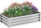 Outsunny Hochbeet Stahl, Pflanzbeet Frühbeet mit Offenem Boden Gartenbeet Blumenkasten Pflanzkasten Gemüsebeet 120x60x30,5 cm für Garten Balkon Terrasse, Pflanzkübel für Blumen, Pflanzen,Obst, Gemüse