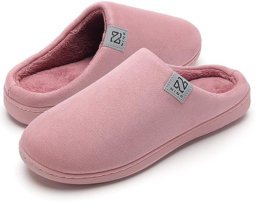 WateLves Chaussons Homme Pantoufle Femmes Hiver Court Peluche mémoire Mousse Chaud Coton Mixte Adulte