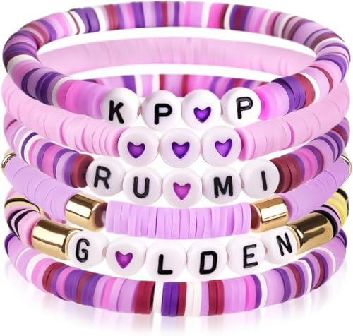 NEITWAY KPop Bracelet 6 Sets, Korea Singer Girl Bracelets, Kpop Jewelry accessories for Funs, Bracelets Kit For the Korea Pop Movie Fans Accessories