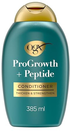OGX® ProGrowth + Peptide Conditioner Haarspülung, 385 ml | Spülung für Haarverdickung & Haarstärkung, Anti-Haarbruch, Peptide, Haarwachstum, für feines & dünnes Haar, sulfatfrei