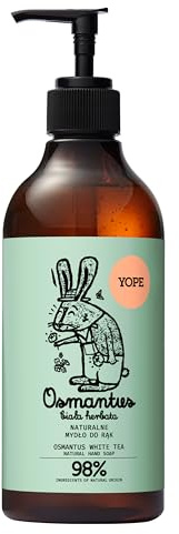 YOPE handtvål osmanthus & vitt te, närande flytande tvål, 500 ml | med 98% naturliga ingredienser, vegansk formel, närande macadamiaolja, lugnande osmanthusextrakt, pH-neutral