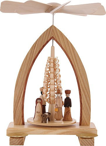 Weihnachtspyramide 1-stöckige Pyramide Christi Geburt - 25cm - Original Erzgebirge - Dregeno Seiffen