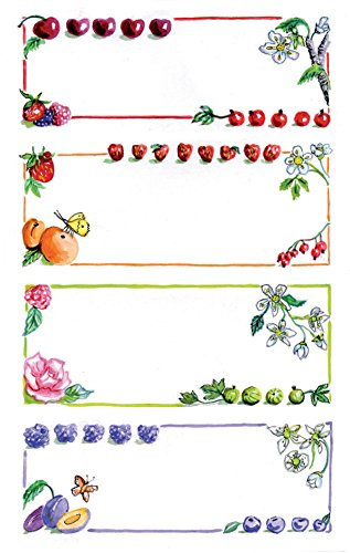 AVERY Zweckform 59652 Marmeladen Etiketten Obst Rahmen (wiederablösbar) 12 Aufkleber