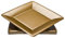 Lillian Pappteller, quadratisch 25 cm (10 Zoll) Teller gold