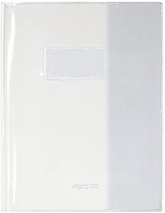Calligraphe 73000AMZC Un Protège-Cahier Cristalux Incolore - 17x22 cm - 22/100ème avec Porte-Étiquette - PVC Transparent Lisse