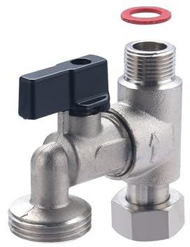 Grifo de derivación para lavadora en latón | Hembra tuerca libre 3/8 - macho 3/8 | Instalación fácil y segura | Ideal para fontanería doméstica | Resistente y duradero | QUICK PLOMBERIE