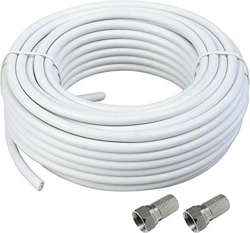 Schwaiger GmbH Schwaiger Koaxial-Installationskabel inkl. 2X F-Stecker (15 m, 115dB) weiß KOX11515532, weiß