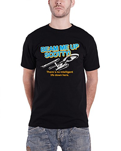 Star Trek Offiziell Lizenziert Fanartikel Strahl Me Up Scotty T - Shirt (Schwarz)