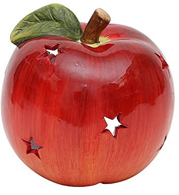 Unbekannt Sigro Weihnachten Apple Windlicht, 11 x 11,2 cm, Mehrfarbig, Keramik, Mehrfarbig, 14.2 x 14.4 cm