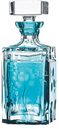 ARNSTADT KRISTALL Whiskykaraffe Primerose azur (25 cm) Kristallglas mundgeblasen · von Hand geschliffen · Handmade in Germany