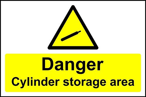 Danger Cylinder Storage Area Safety Sign - 1.2mm Rigid plastic 400mm x 300mm