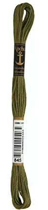 Anchor Sticktwist 4635000-00845 altoliv Stickgarn, 100 % Baumwolle