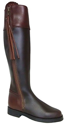 Stivali Equitazione donna uomo marrone pelle Valverde del Camino cerniera 44 cm (37 EU)