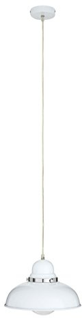 Premier Housewares E27 Edison Screw Chrome Ceiling Pendant, 40 W - White