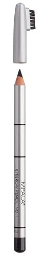 IMPALA | Lápiz de Cejas con Cepillo Color Negro Nº 01 | Consigue Cejas Perfectas, efecto Tattoo | Cejas Rellenas, Naturales y efecto Laminado de Cejas| Maquillaje Natural y de Larga Duración