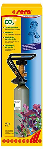 sera Bouteille de gaz comprimé CO2 avec Valve extérieure et Cage 450 g.