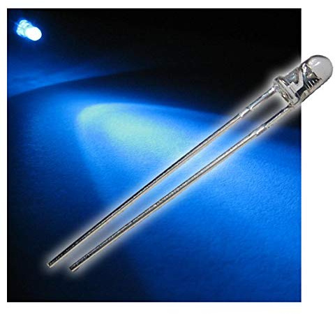 world-trading-net - 50 LEDs 3mm wasserklar blau Typ WTN-3-7000b, Leuchtdiode, bedrahtet, Diode leuchtend, als Bauteil
