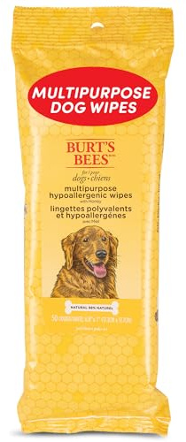 Burts Bees for Pets Honey Multipurpose Dog Grooming Wipes, 50 Count