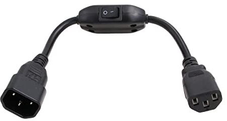Eonvic Cordon d'alimentation PDU UPS, câble IEC 320 C14 vers C13 avec interrupteur on/off 30 cm