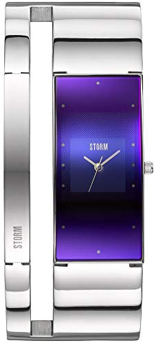 STORM LONDON Alvara Lazer Blue 47343/B, Damenuhr, Rechteckig, Blau Edelstahlgehäuse, 3 bar Wasserdicht.