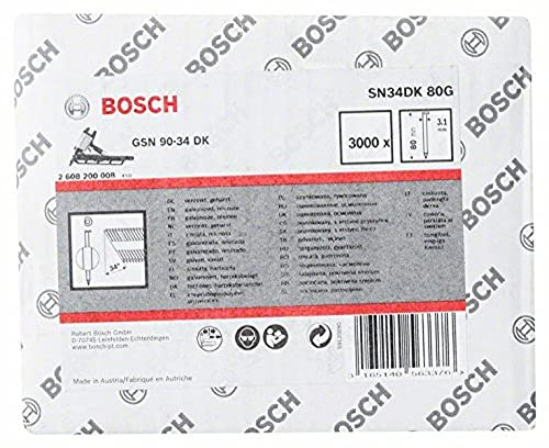 Bosch 3000x PRO SN34CH, Streifennagel, 34° mit abgeschnittenem Kopf, 80G | Länge 80 mm, Zubehör Nagler