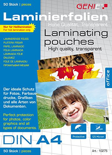 Genie Laminierfolien DIN A4 (125 Micron) 50er Pack