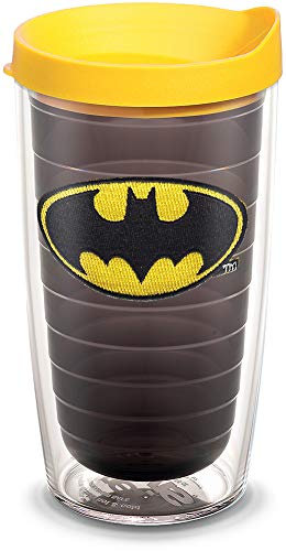 Tervis Warner Brothers Gobelet avec couvercle jaune, 473 ml, Batman on Quartz