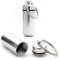 Ganzoo Pillendose, Mini-Kapsel, 2 Stück, Pillenbox, wasserdicht für Kleinteile, Aufbewahrungsbox, Schlüsselanhänger mit Schraubverschluss (Gummidichtung), Höhe: 45mm, Aluminium, Farbe: Silber