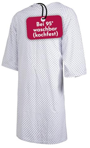 Clinotest Chemise chirurgicale lavable à 95 °C sans rétrécissement Chemise de soins unisexue ouverte à l’arrière Idéale pour les cliniques et les établissements de soins