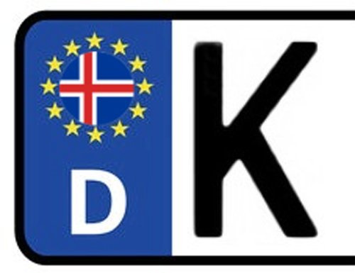 Werbetechnik Sotirios Papoutsis 2X Kennzeichen Aufkleber Island Nummernschild Sticker (ca.2 cm)