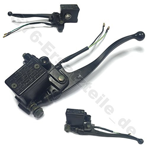 BREMSZYLINDER LINKS FÜR SCHEIBENBREMSE HINTEN MIT M10 SPIEGEL AUFNAMHE Ø22mm LENKER für REX JINAN QINGQI QM125T YIYING KYMCO LEIKE JMSTAR MKS BAOTIAN PEUGEOT KREIDLER YY50QT SUKIDA ROLLER GY6 50-150c