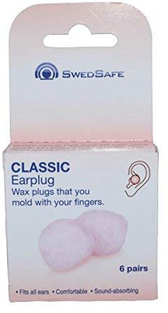 SwedSafe Classic Wachs-Ohrstöpsel, Einheitsgröße, 6 Paar