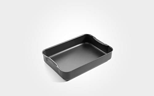Mermaid 16 Hard Anodised Roasting Dish with Integral Handles – UK Made Professional Naturally Non-Stick Oven Roasting Tin for Meat, Vegetables & Family Meals – 42cm x 31cm