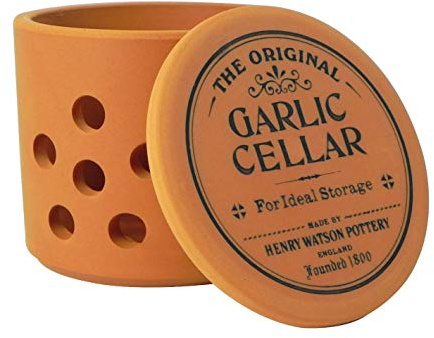 Henry Watson - Large Garlic Keeper - Terracotta, Made in England - 11cm x 11cm The Original Suffolk Collection.