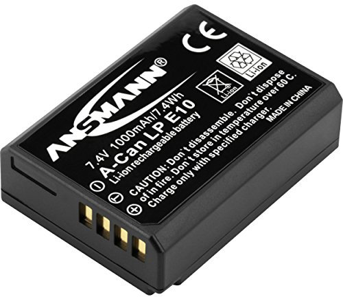 ANSMANN Li-Ion Akku A-Can LP E10 7 4V / Typ 1000mAh / Leistungsstarke Akkubatterie für Foto Digitalkameras - der perfekte Ersatzakku für Canon Digicam uvm.